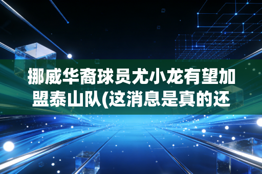 挪威华裔球员尤小龙有望加盟泰山队(这消息是真的还是假的啊)