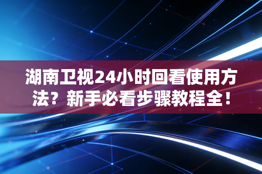 湖南卫视24小时回看使用方法？新手必看步骤教程全！