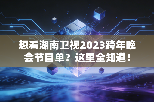 想看湖南卫视2023跨年晚会节目单？这里全知道！