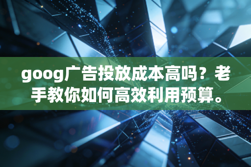 goog广告投放成本高吗？老手教你如何高效利用预算。