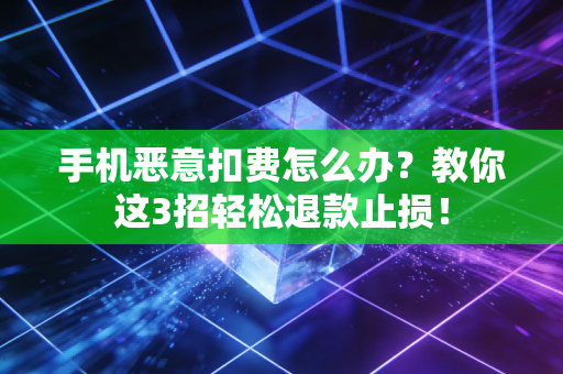 手机恶意扣费怎么办？教你这3招轻松退款止损！