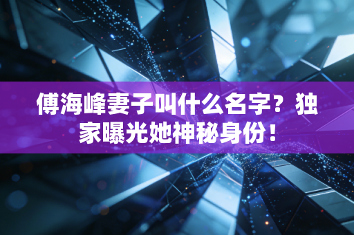 傅海峰妻子叫什么名字？独家曝光她神秘身份！