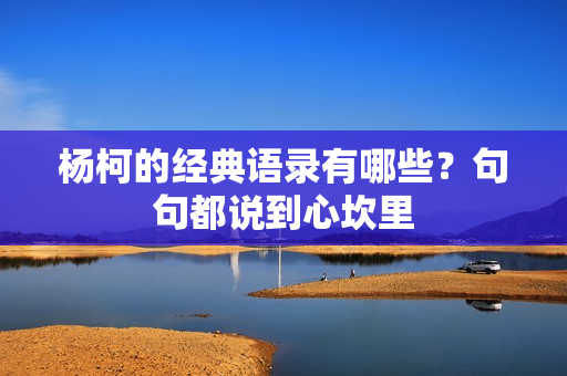 杨柯的经典语录有哪些？句句都说到心坎里