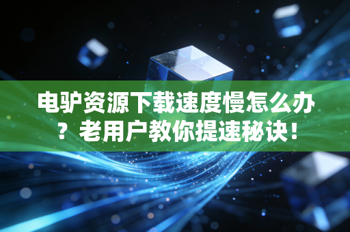电驴资源下载速度慢怎么办？老用户教你提速秘诀！
