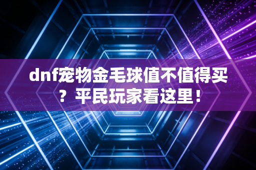 dnf宠物金毛球值不值得买？平民玩家看这里！