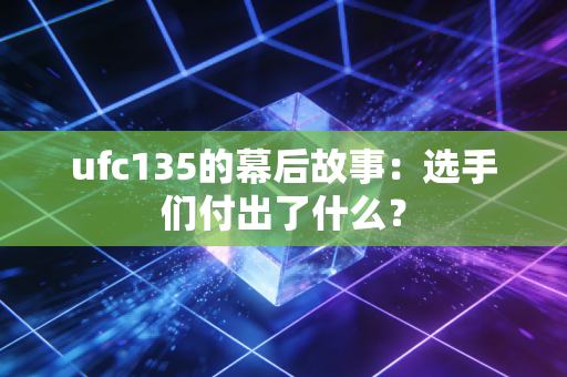ufc135的幕后故事：选手们付出了什么？