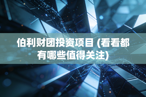 伯利财团投资项目 (看看都有哪些值得关注)