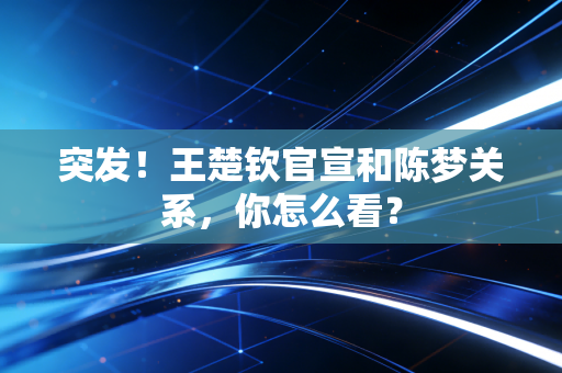 突发！王楚钦官宣和陈梦关系，你怎么看？