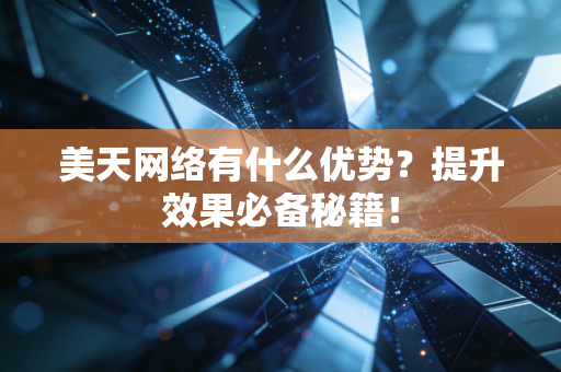 美天网络有什么优势？提升效果必备秘籍！
