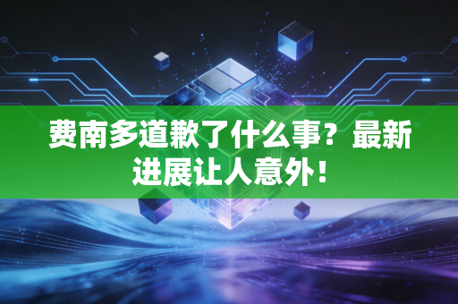 费南多道歉了什么事？最新进展让人意外！