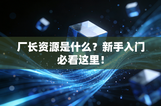 厂长资源是什么？新手入门必看这里！