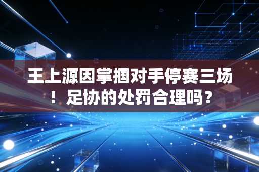 王上源因掌掴对手停赛三场！足协的处罚合理吗？