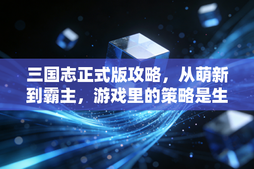 三国志正式版攻略，从萌新到霸主，游戏里的策略是生活的缩影
