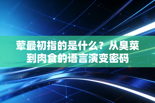 荤最初指的是什么？从臭菜到肉食的语言演变密码