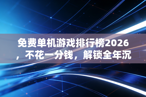 免费单机游戏排行榜2026，不花一分钱，解锁全年沉浸游戏时光