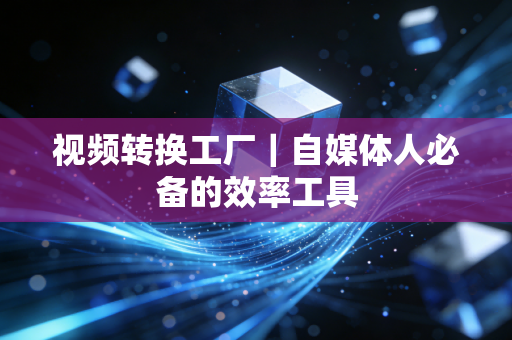 视频转换工厂｜自媒体人必备的效率工具