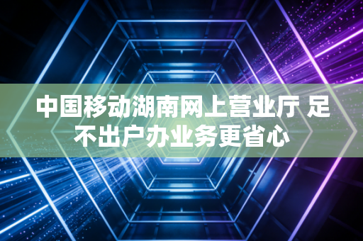 中国移动湖南网上营业厅 足不出户办业务更省心