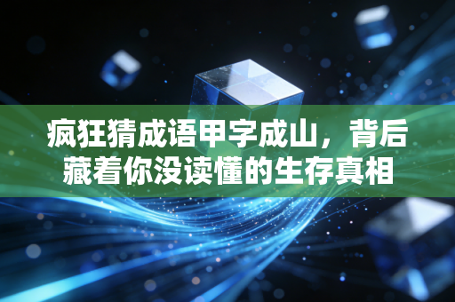 疯狂猜成语甲字成山，背后藏着你没读懂的生存真相