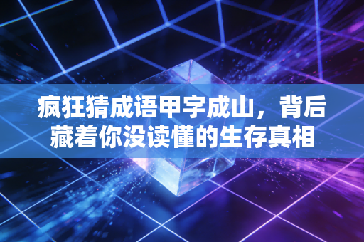 疯狂猜成语甲字成山，背后藏着你没读懂的生存真相