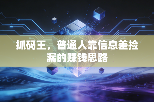 抓码王，普通人靠信息差捡漏的赚钱思路
