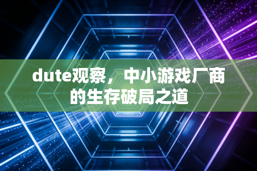 dute观察，中小游戏厂商的生存破局之道
