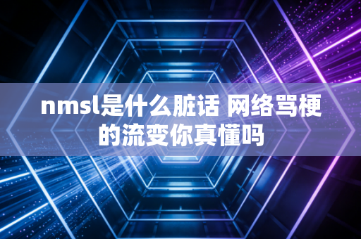 nmsl是什么脏话 网络骂梗的流变你真懂吗