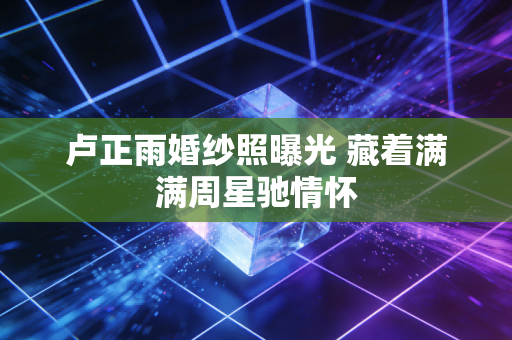 卢正雨婚纱照曝光 藏着满满周星驰情怀