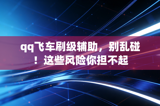 qq飞车刷级辅助,别乱碰!这些风险你担不起