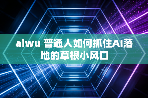 aiwu 普通人如何抓住AI落地的草根小风口