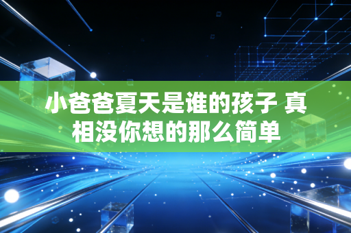 小爸爸夏天是谁的孩子 真相没你想的那么简单