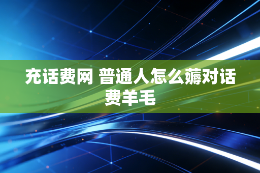 充话费网 普通人怎么薅对话费羊毛