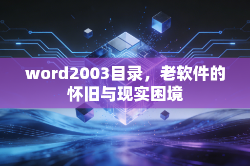 word2003目录，老软件的怀旧与现实困境