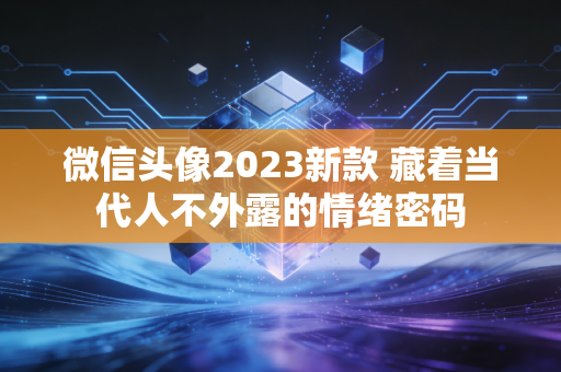 微信头像2023新款 藏着当代人不外露的情绪密码