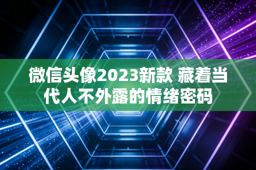 微信头像2023新款 藏着当代人不外露的情绪密码