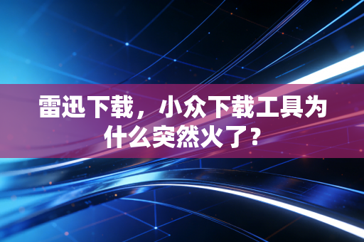 雷迅下载，小众下载工具为什么突然火了？