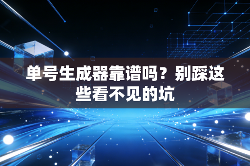 单号生成器靠谱吗？别踩这些看不见的坑