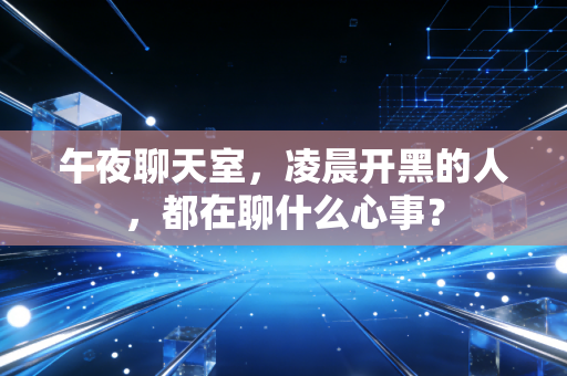 午夜聊天室，凌晨开黑的人，都在聊什么心事？
