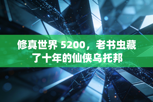 修真世界 5200，老书虫藏了十年的仙侠乌托邦