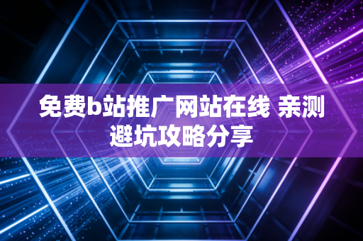 免费b站推广网站在线 亲测避坑攻略分享