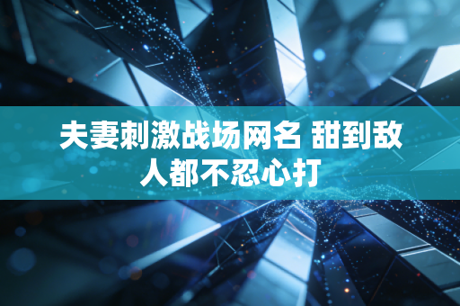 夫妻刺激战场网名 甜到敌人都不忍心打