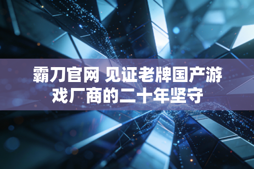 霸刀官网 见证老牌国产游戏厂商的二十年坚守