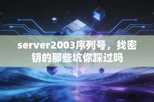 server2003序列号，找密钥的那些坑你踩过吗