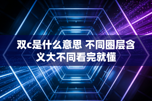 双c是什么意思 不同圈层含义大不同看完就懂
