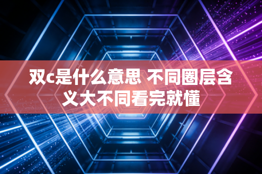 双c是什么意思 不同圈层含义大不同看完就懂