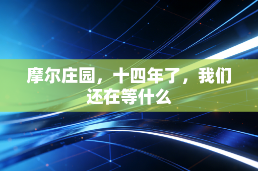 摩尔庄园，十四年了，我们还在等什么
