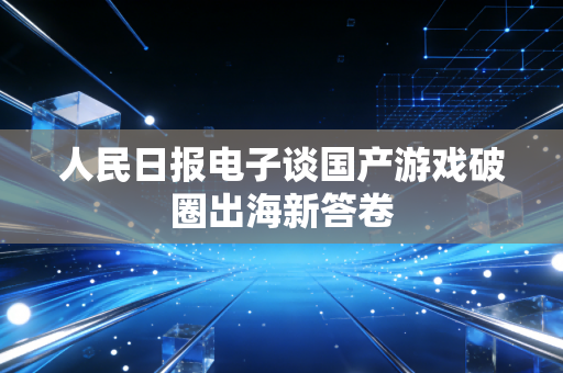 人民日报电子谈国产游戏破圈出海新答卷