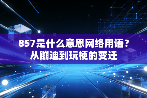 857是什么意思网络用语？从蹦迪到玩梗的变迁