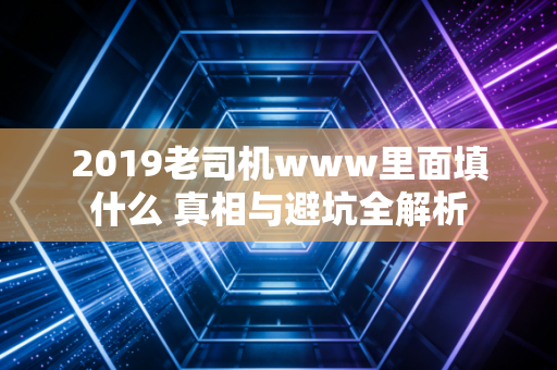 2019老司机www里面填什么 真相与避坑全解析