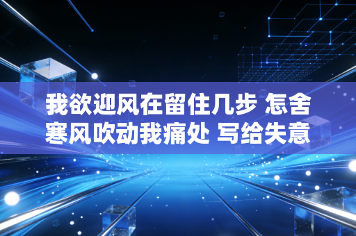 我欲迎风在留住几步 怎舍寒风吹动我痛处 写给失意游戏人