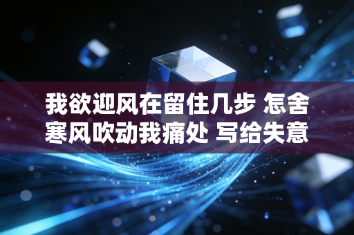 我欲迎风在留住几步 怎舍寒风吹动我痛处 写给失意游戏人